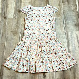 Laura Ashley tiered floral cotton poplin dress size 4/5